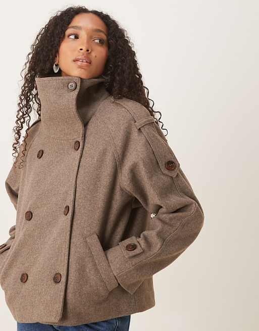 Fashionable Double Breasted Short Coat