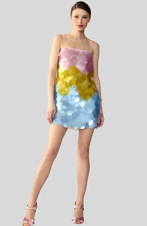 Ombre Sequined Mini Slip Dress