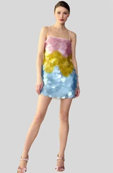 Ombre Sequined Mini Slip Dress