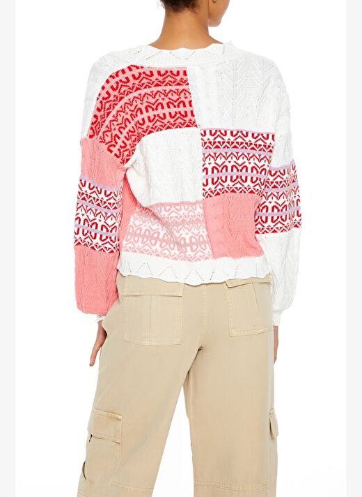 Color Blocked Embroidered Top