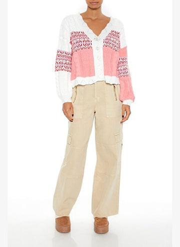 Color Blocked Embroidered Top