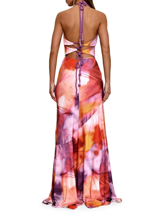 Tie Dye Halter Maxi Dress