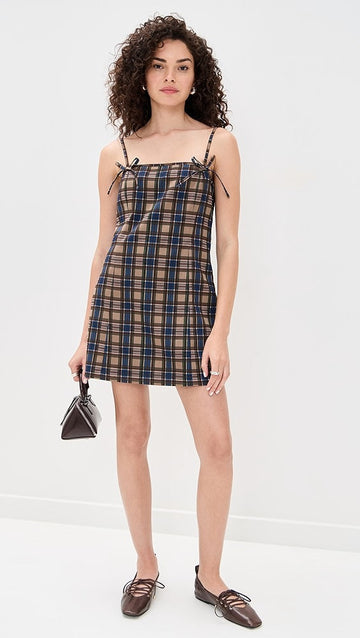 Plaid Spaghetti Strap Mini Dress