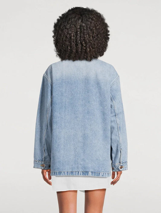 Corduroy  Trimmed Denim Jacket