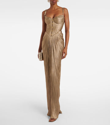 Gold Corset Slip Dress