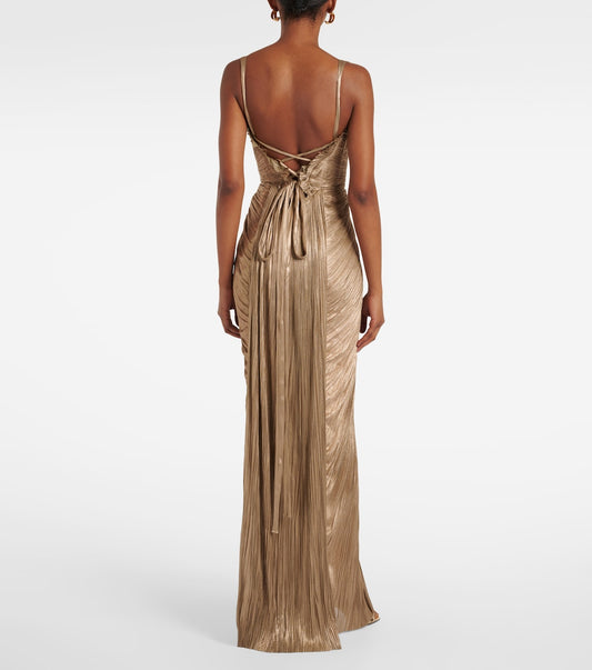 Gold Corset Slip Dress