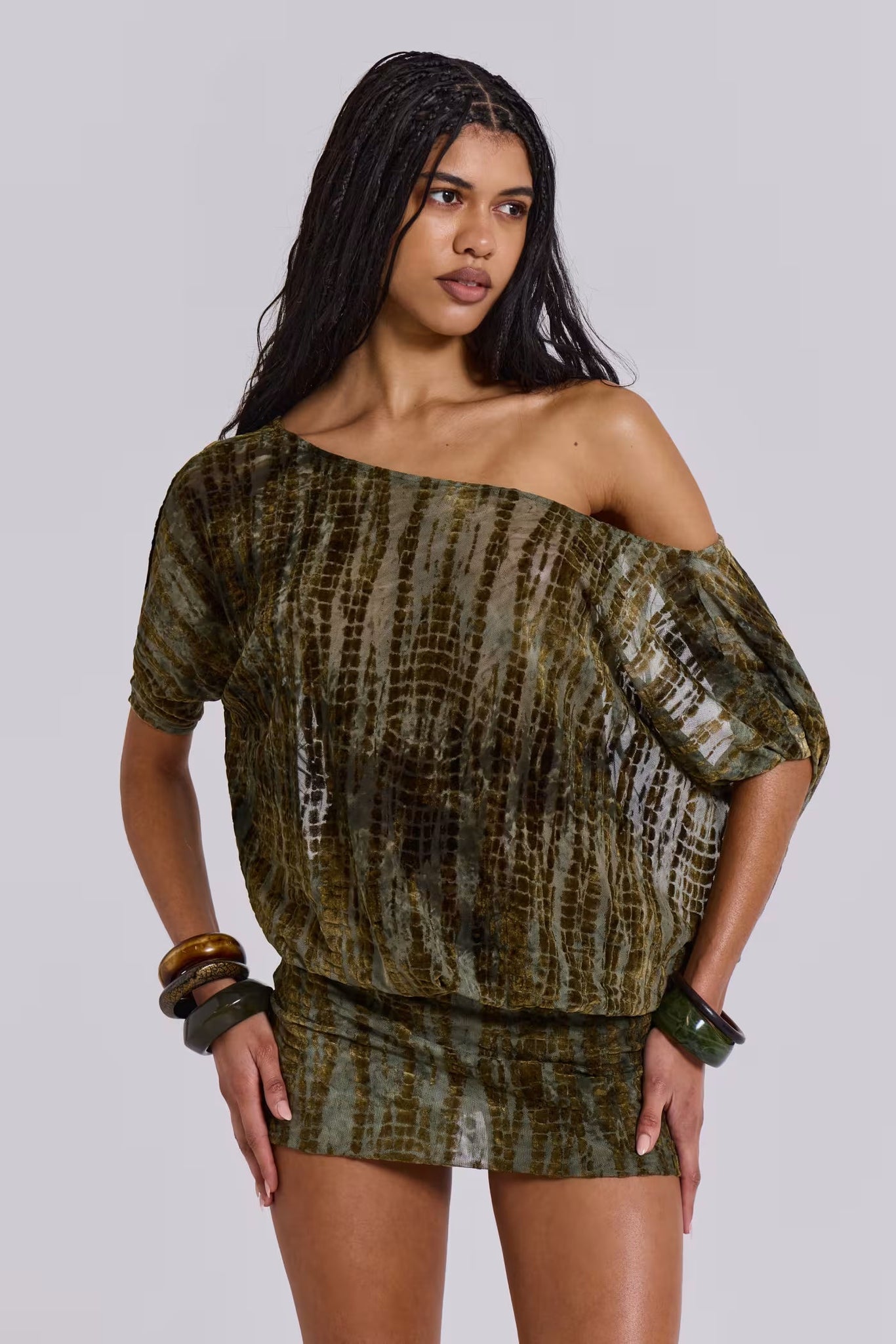 Ophidian Devore Backless Mini Dress