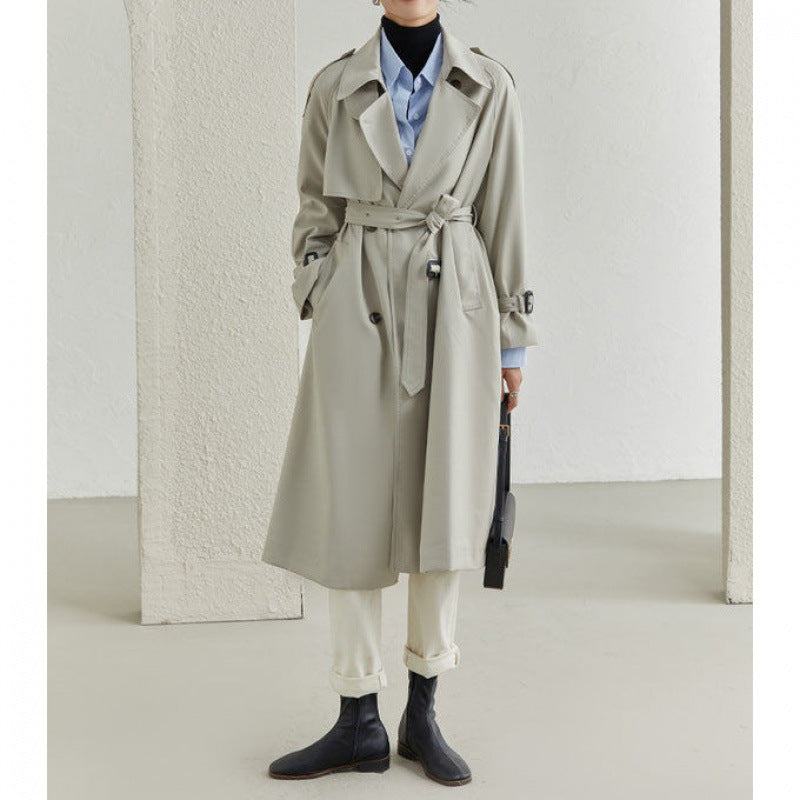 Commuter Mid Length Double Breasted Windproof Coat