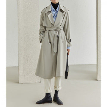 Commuter Mid Length Double Breasted Windproof Coat