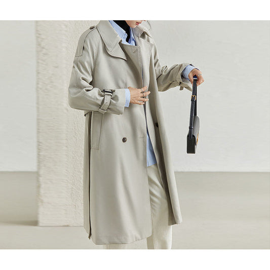 Commuter Mid Length Double Breasted Windproof Coat