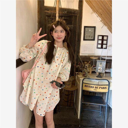Sweet Colorful Polka Dot Dress