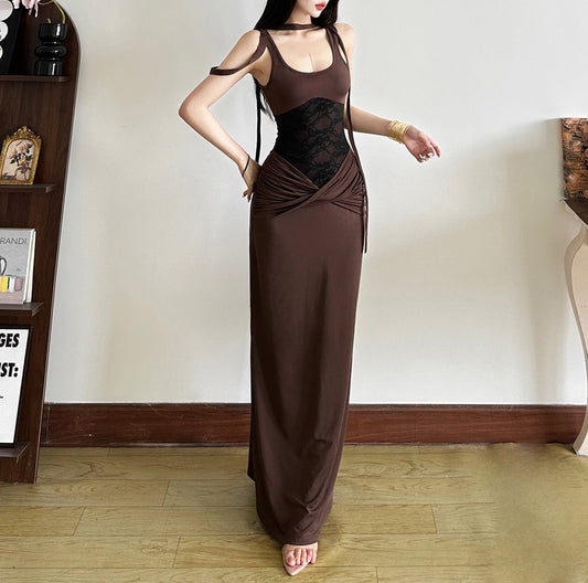 Sexy Slim Lace Hollow Strap Dress