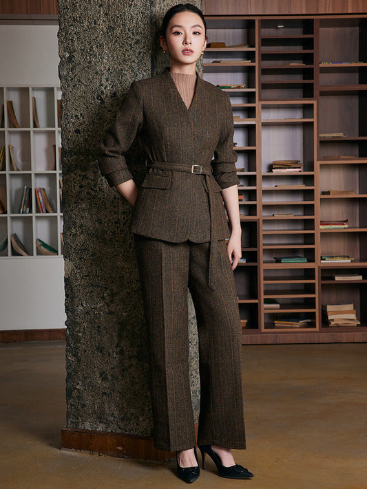 Belted Tweed Suit