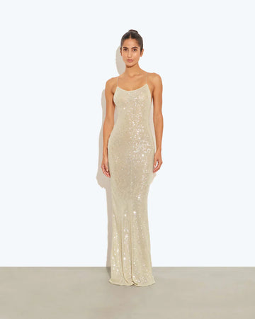 Sequin Spaghetti Strap Maxi Dress