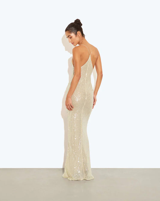 Sequin Spaghetti Strap Maxi Dress