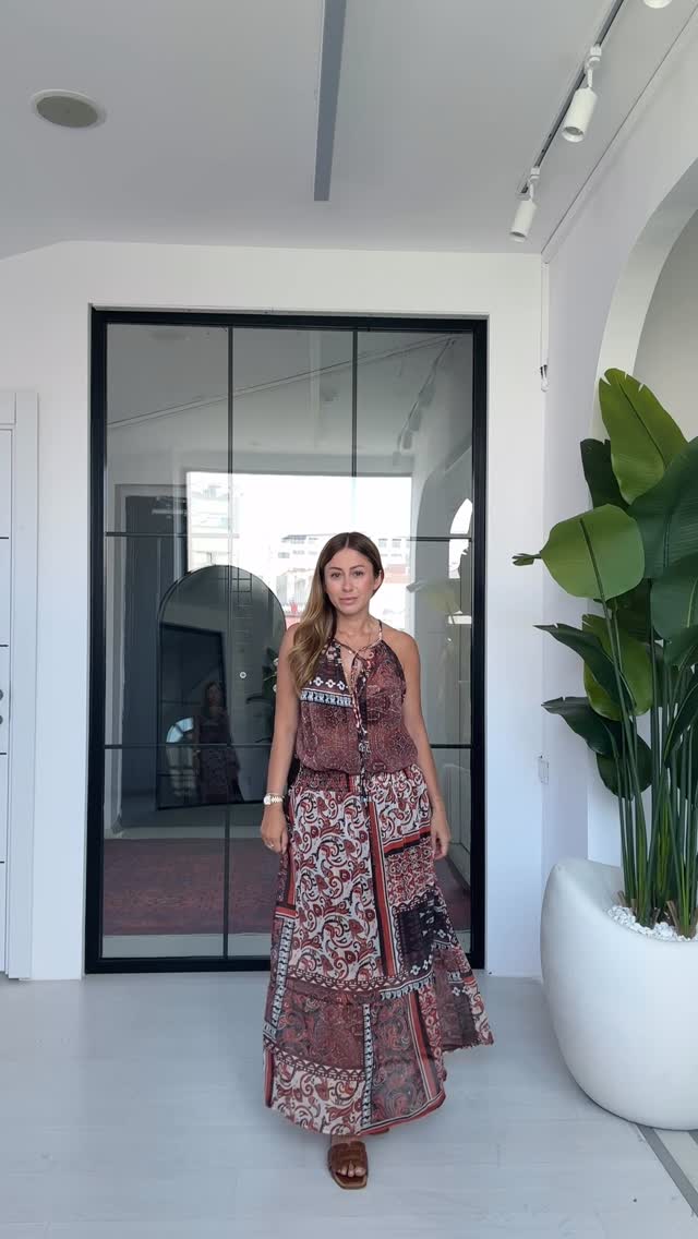 Halter - neck Patchwork Maxi Dress