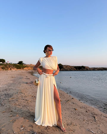 Creamy White Two - Piece Beach Set