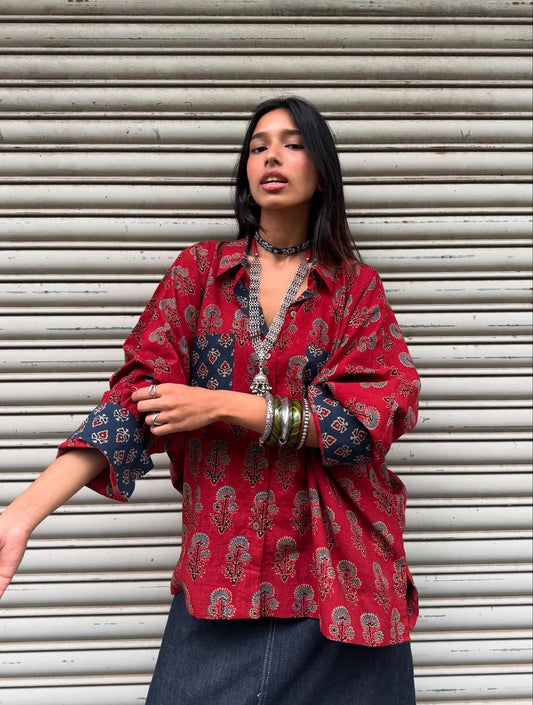 Vintage - Style Paisley Print Button - Up Shirt