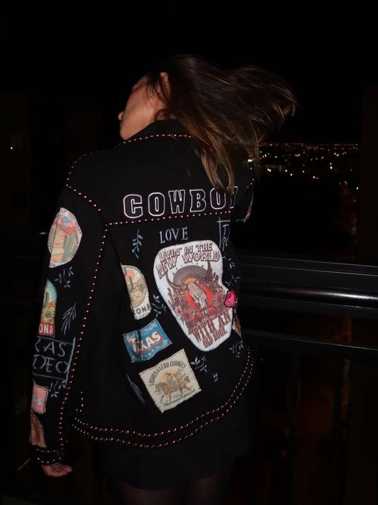 Black Embellished Denim Jacket