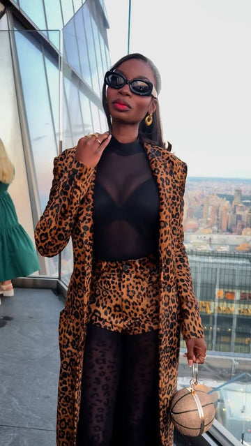 leopard print long coat