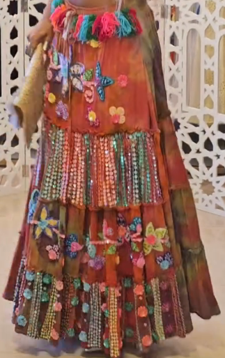 Bohemian Tiered Maxi Skirt with Colorful Embroidery