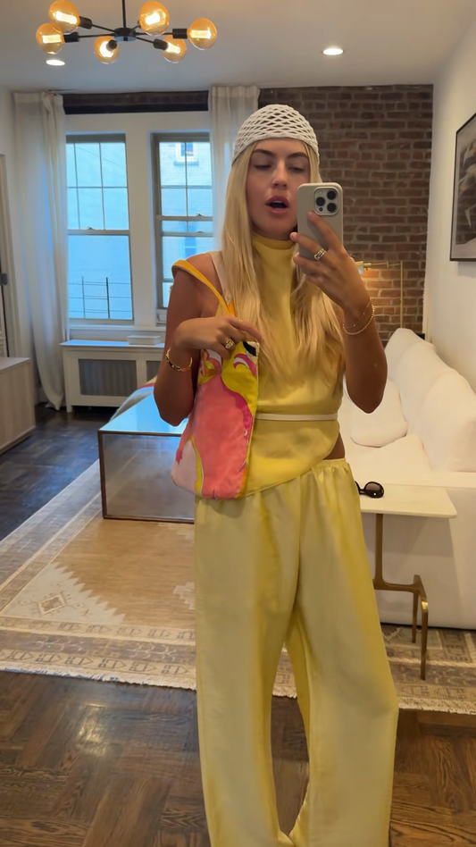 Yellow Satin like Co - ord Set