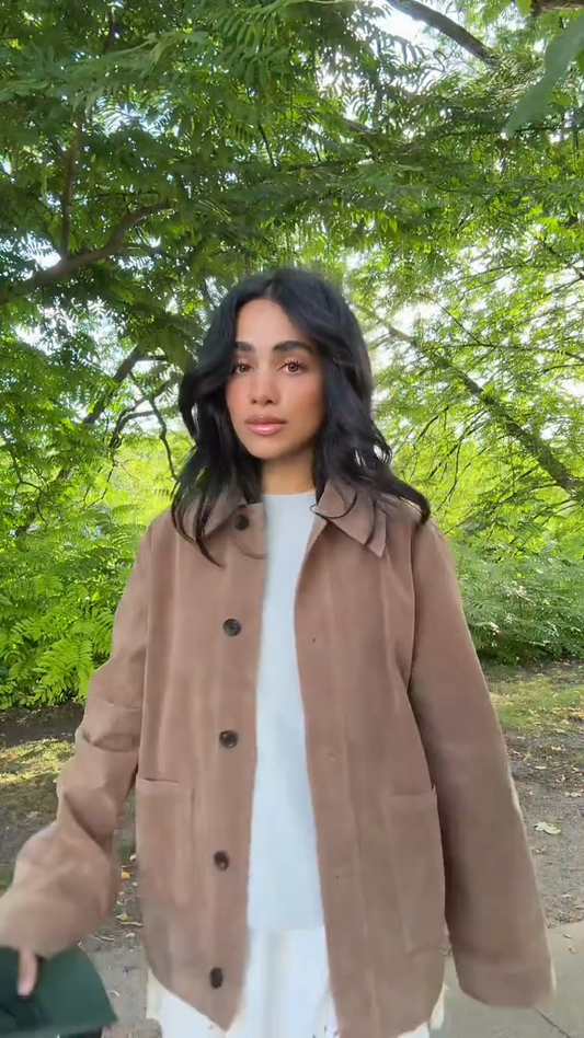 Beige Button - Up Jacket