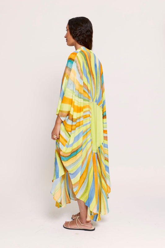 Colorful Striped Kaftan Dress