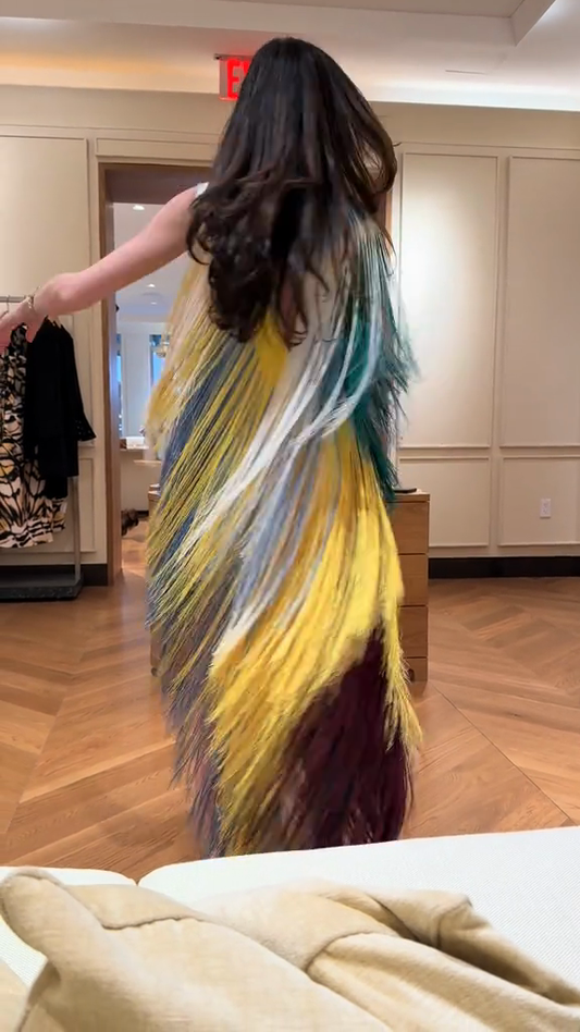 Colorful Fringe Maxi Dress