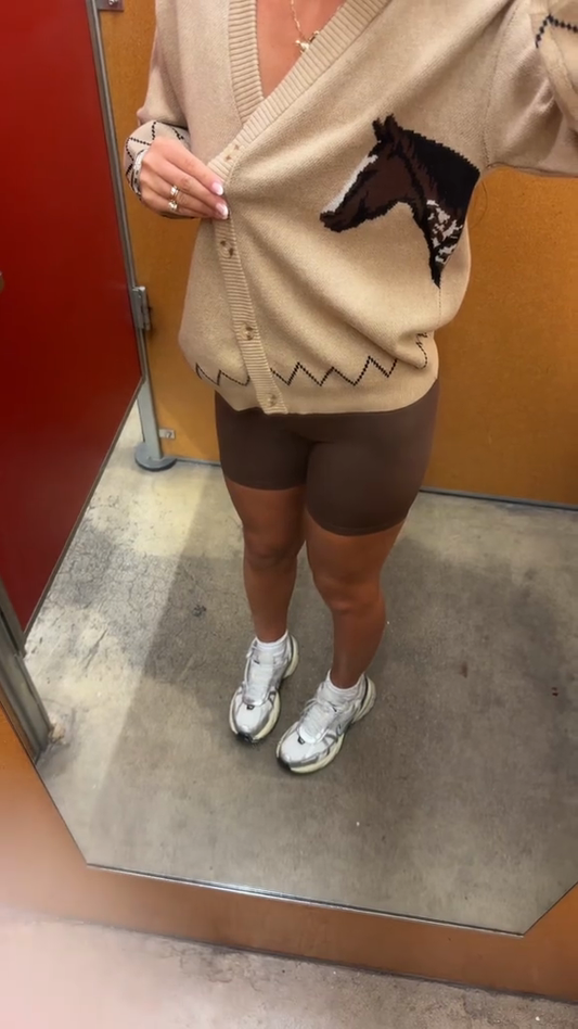 Horse Print Cardigan Sweater