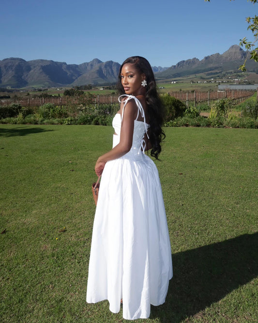 White Cut - Out Maxi Dress