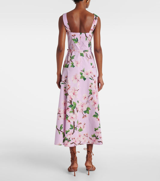 Pink Floral Print Midi Sundress