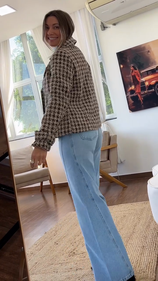 Houndstooth Pattern Blazer