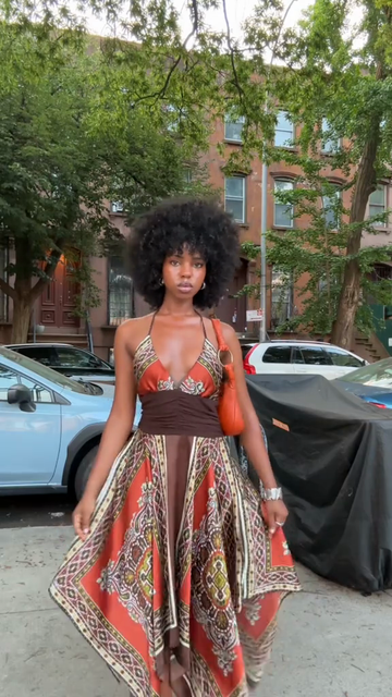 Printed Halter - Neck Maxi Dress