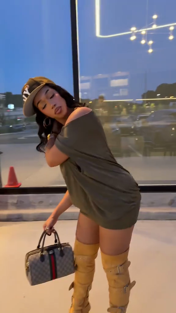 Olive Green Off - Shoulder Mini Dress