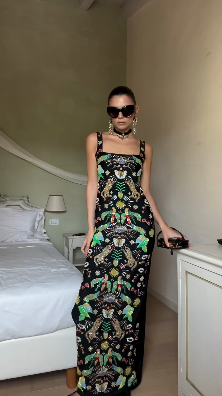 embroidered beaded dress