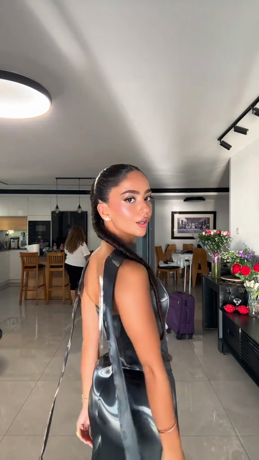 Abstract Print Halterneck Maxi Dress