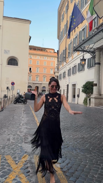 Black Lace Fringe Maxi Dress