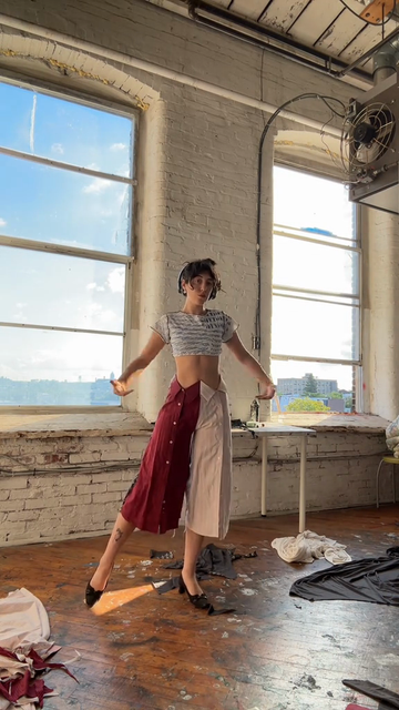 Patchwork Wide - leg Pants