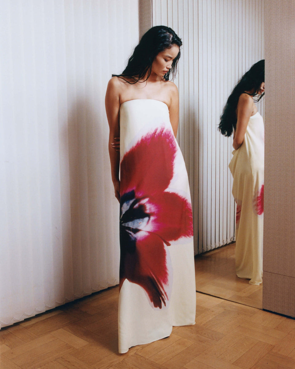 off-the-shoulder floral-print maxi dress