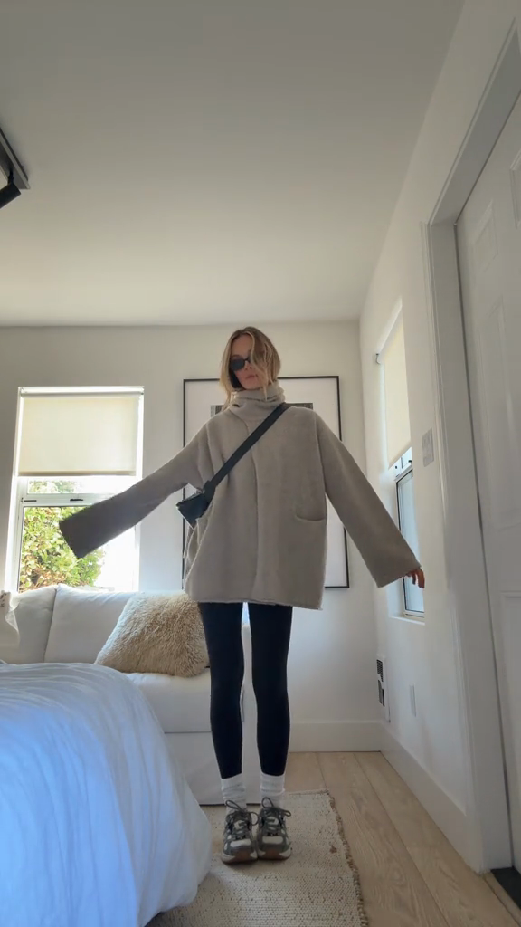 Oversized Taupe Turtleneck Sweater