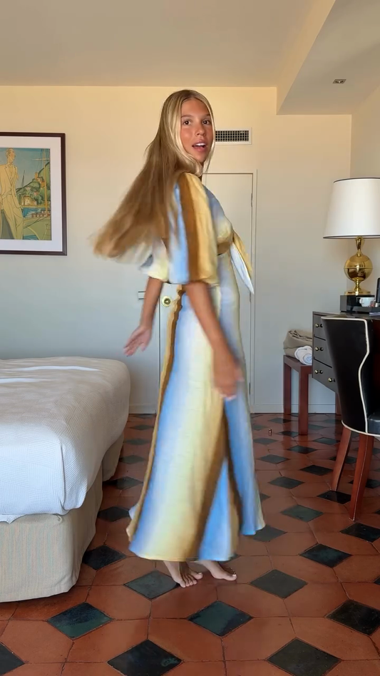 Striped Tie - Front Midi Dress