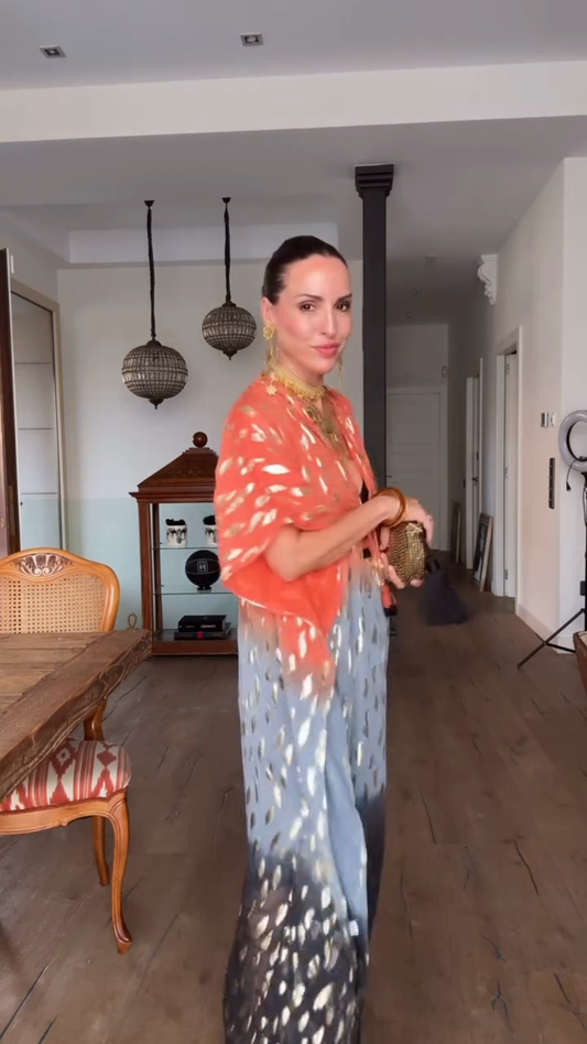 Gradient Print Kaftan Maxi Dress