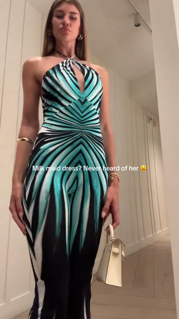 Halter Neck Geometric Print Jumpsuit