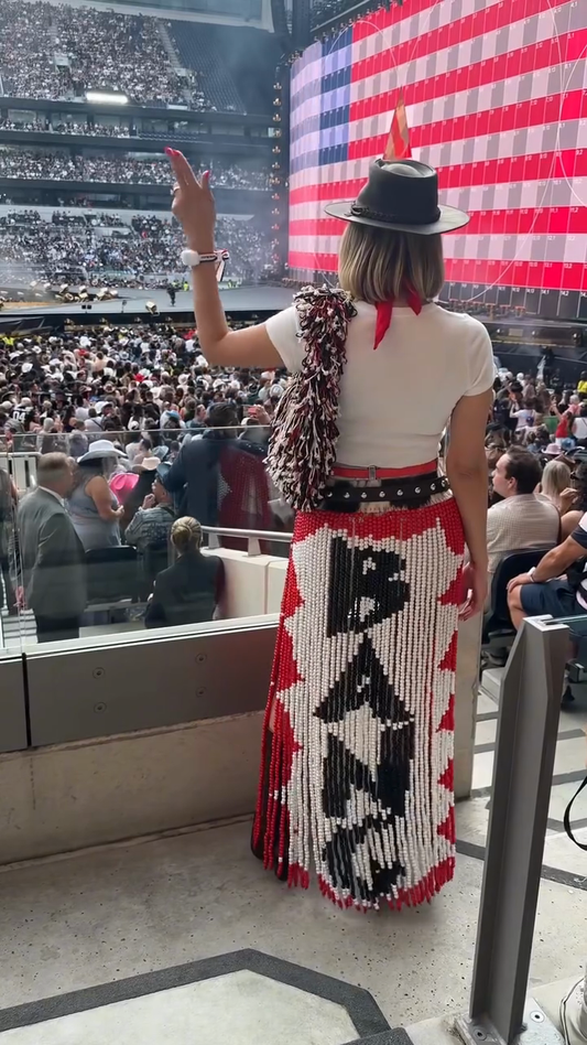 Beaded Fringe "BAD" Graphic Skirt