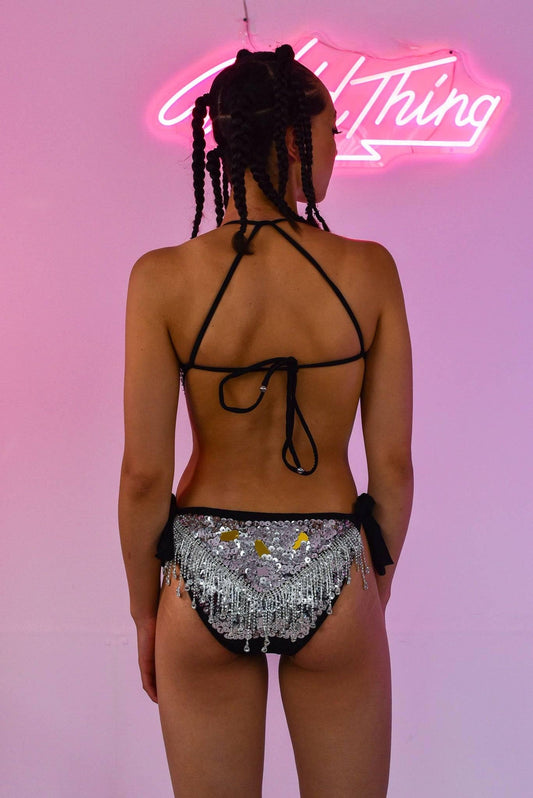 Sequin - Embellished Halter - Neck Bodysuit