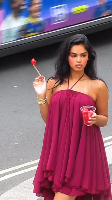 Burgundy Halter - Neck Chiffon Mini Dress