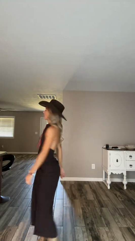 Black Halter Neck Maxi Dress