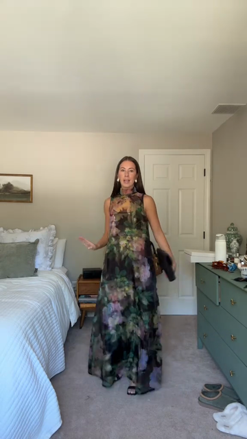 floral-print sleeveless maxi dress