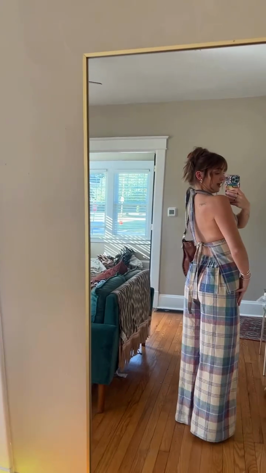 Plaid halterneck suit